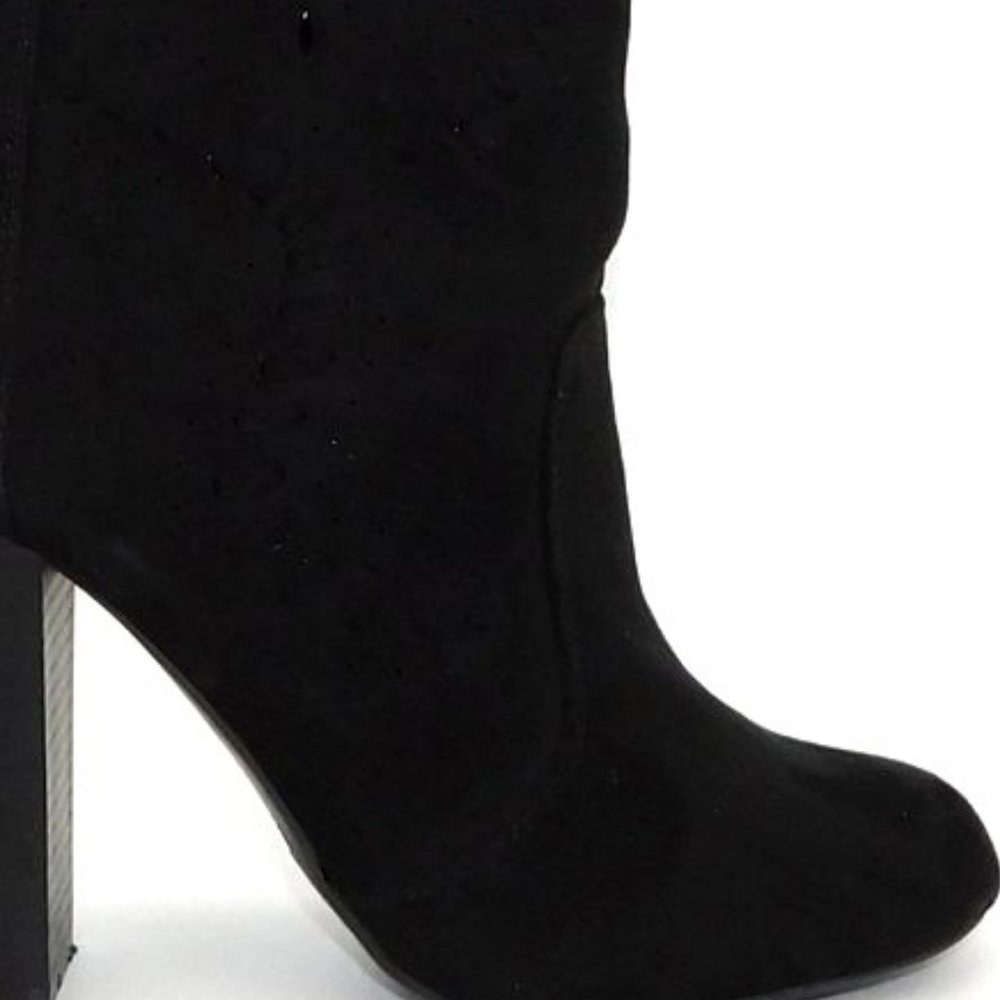 Bamboo "Scenery" Black Suede Ankle Boot View 4
